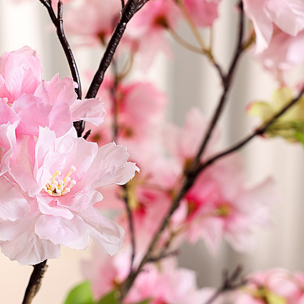 HiPlants 5ft Artificial Pink Cherry Blossom Tree in Black Pot, Faux Wishing Tree Indoor for Garden Office Party Wedding Hotel, Fake Plants for Office Home Decor