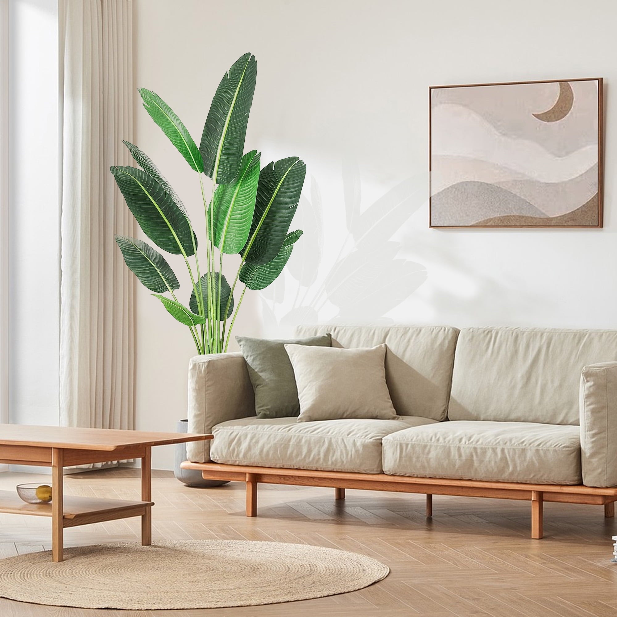 LINBONIO 5 Feet Bird of Paradise Artificial Plant, Artificial Plants Indoor, Fake Plant for Home Office Wedding Decor, Black Flowerpot