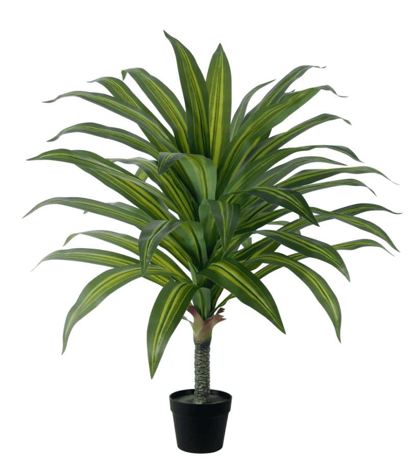 OLIVIVI Artificial Dracaena Tree 3.5FT Tall Faux Silk Plant for Home Office Decor Indoor Outdoor Fake Lifelike Potted Plant with Wood Branches 1 pack