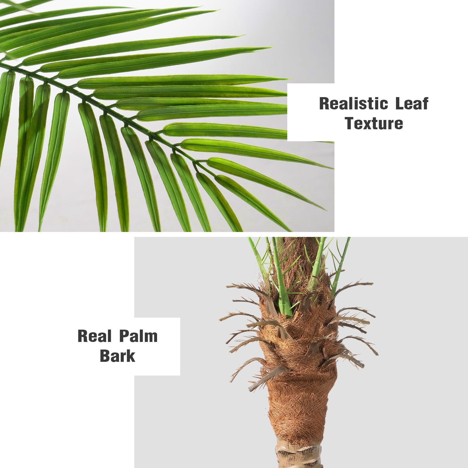 OLIVIVI Faux Palm Tree 7FT Tall Artificial Silk Plant for Home Office Decor Indoor Outdoor Fake Lifelike Potted Tree with Wood Branches 1 pack